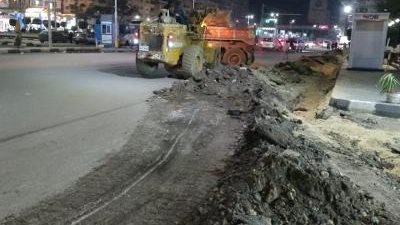 تفاصيل أعمال صيانة ورفع كفاءة شارعي الجيش وقناة السويس بالمنصورة