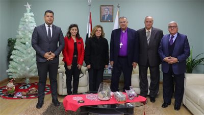 أندريه زكي يستقبل مشيرة خطاب للتهنئة بعيد الميلاد