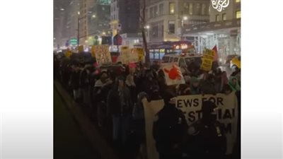 شاهد| مظاهرة تحت العواصف الثلجية في أمريكا دعما لغزة