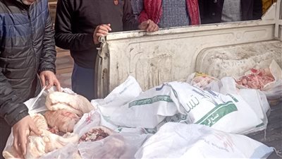 ضبط نصف طن لحوم ودواجن مجهولة المصدر وغير صالحة للاستهلاك الآدمي بالمنوفية