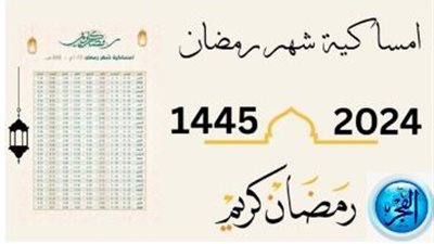 الإفطار والسحور.. مواعيد إمساكية رمضان 2024