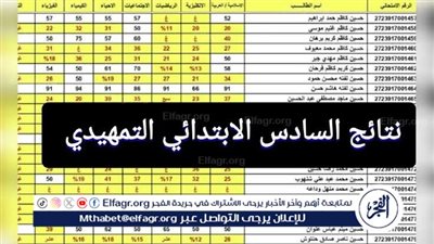 رابط شغال.. نتائج التمهيدي الصف السادس الابتدائي 2024 العراق