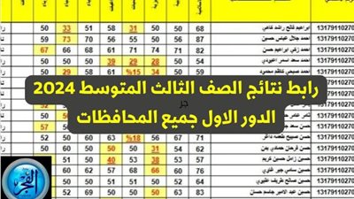 إعلان نتائج الثالث المتوسط العراق 2024 الدور الأول وزارة التربية العراقية