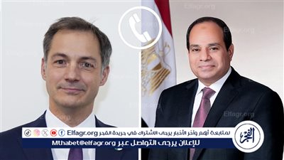 عاجل| السيسي يتلقى اتصالا هاتفيا من رئيس وزراء بلجيكا (تفاصيل)