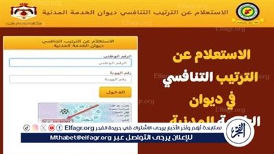  رابط نتيجة الترتيب التنافسي في الاردن 2024 بالرقم الوطني 