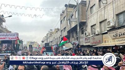 أردنيون يتظاهرون احتجاجا على القصف الإسرائيلي المتواصل على غزة