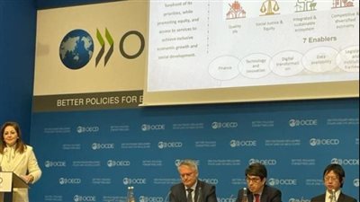 وزيرة التخطيط تشارك في إطلاق تقرير منظمة OECD الاقتصادي لمصر بباريس