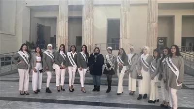 ملكات جمال البحر المتوسط يزرن المتحف اليوناني الروماني بالإسكندرية