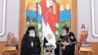 البابا تواضروس الثانى يستقبل رئيس دير سانت كاترين بالمقر البابوى بالقاهرة 