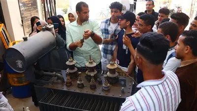 مياه أسيوط تنظم تدريب عملي لطلاب الجامعة التكنولوجية بورشة المحولات