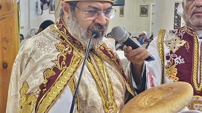 الأنبا توما حبيب يترأس صلوات أحد الشعانين بكنيسة الشهيد العظيم مارجرجس بجهينة