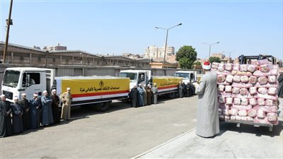 انطلاق الدفعة الرابعة عشرة من مساعدات الأوقاف لغزة