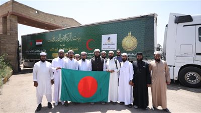 بيت الزكاة والصدقات يطلق 115 شاحنة ضمن القافلة السابعة لحملة أغيثوا غزة 