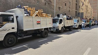 رفع 2000 حالة إشغال للمحلات والمقاهي بالطالبية وكلبشة 15 سيارة للانتظار الخاطئ