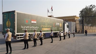 «بيت الزكاة والصدقات» يعلن دخول القافلة 7 لقطاع غزة فجر اليوم