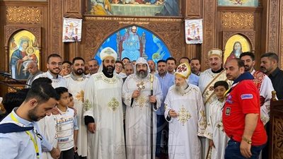 أسقف المنصورة فى زيارة رعوية لكنيسة الشهيد مارجرجس بكفر 