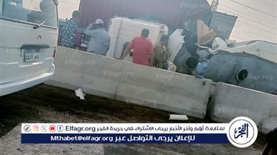 إصابة شخصين نتيجة حادث تصادم مروع بالصف (صور) 