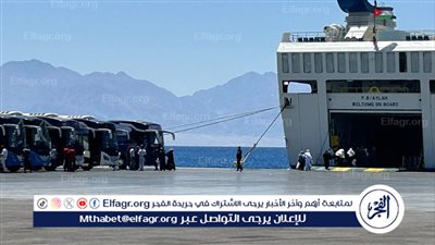  760 حاج بري و19 حافلة حج يغادرون ميناء نويبع البحري اليوم (فيديو وصور)