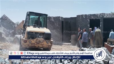 إزالة 7 حالات تعد بالبناء المخالف على الأراضي الزراعية بقرى مركز أبشواي بالفيوم 
