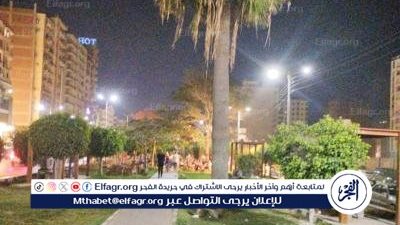 حملة نظافة وإنارة جميع الحدائق والمتنزهات بالمنصورة استعدادًا لعيد الأضحى