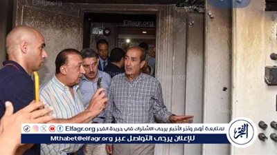 محافظ الإسكندرية يزور الاستاد ويتفقد غرفة التحكم بعد حريق أمس