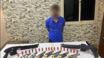 ضبط عاطل بالدقهلية لقيامه بالاتجار غير المشروع فى الأسلحة النارية