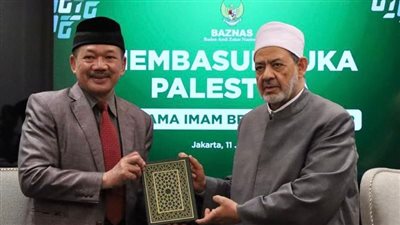 هيئة الزكاة الوطنية الإندونيسية تقدم الشكر لبيت الزكاة المصري لجهوده بإغاثة غزة