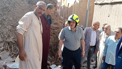 محافظ أسيوط يتفقد حادث انهيار منزل بمنفلوط