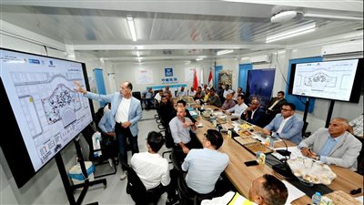 وزير الإسكان يتابع مع مسئولى شركة 