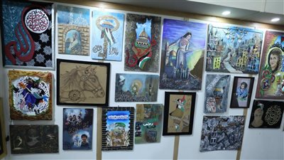 بـ20 لوحة فنية.. جناح الأزهر بمعرض الإسكندرية الدولي للكتاب يرصد جرائم الكيان المحتل