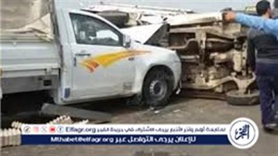 إصابة 7 سيدات في حادث تصادم سيارة نقل بأخرى ربع نقل على طريق جمصة بالدقهلية