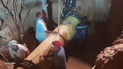 إصلاح كسر مفاجئ بالخط المغذى لروافع منطقة الصداقة الجديدة في أسوان