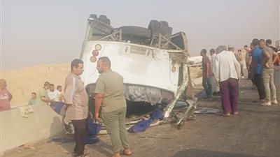 إصابة 26 شخصا في حادث انقلاب أتوبيس بالطريق الإقليمي بالقليوبية