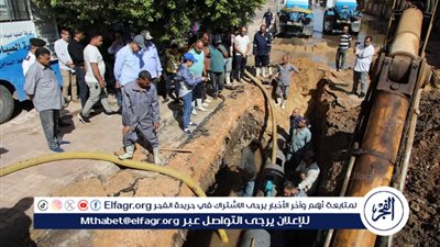 اللواء كدواني يتفقد أعمال الإصلاح بالمنيا ويوجه بسرعة الانتهاء منها وعودة ضخ المياه