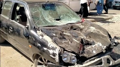 سقوط سيارة من أعلى كوبري أكتوبر بالقاهرة (صورة)