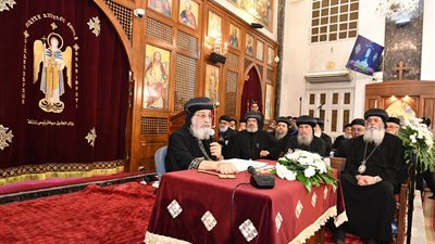 البابا تواضروس الثانى يلقى عظته الاسبوعية من كنيسة رئيس الملائكة ميخائيل بالظاهر