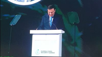 وزير الزراعة يتحدث أمام الجلسة الافتتاحية بالقمة العالمية للأمن الغذائي في أبوظبي