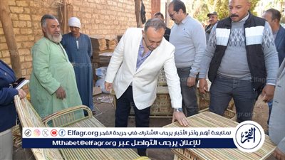 محافظ أسيوط يتفقد ورشة لتصنيع أقفاص من جريد النخيل بمركز ساحل سليم