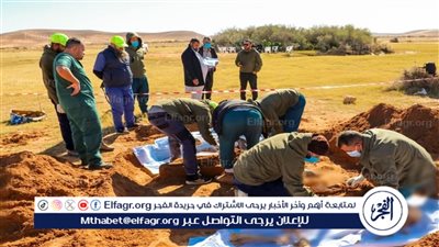 استخراج جثمانين مجهولة الهوية من مقبرة جماعية جنوب ترهونة الليبية