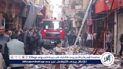 اصابة 17 شخص في حريق مخزن مفروشات فى المحلة الكبري 