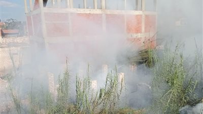 السيطرة على حريق بوص بجوار مجموعة من المنازل بالقليوبية