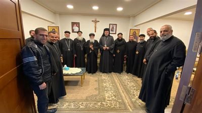 الأنبا توماس يستقبل أسقف مدينة السادس من أكتوبر وأوسيم للأقباط الأرثوذكس للتهنئة بعيد الميلاد 