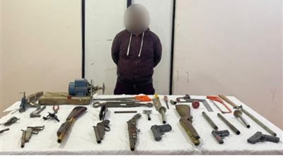 ضبط عاطل بالإسماعيلية لقيامه بإدارة ورشة لتصنيع الأسلحة النارية