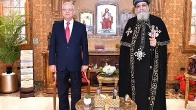 البابا تواضروس الثاني يستقبل رئيس مجلس النواب للتهنئه بالعيد 