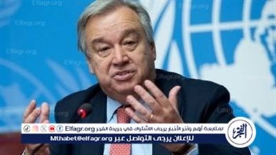 لحظة وصول الأمين العام للأمم المتحدة مقر انعقاد القمة العربية الطارئة