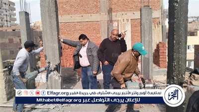 إزالة فورية لأعمدة مخالفة للبناء وأخرى لتعدي على الطريق العام بحي شرق أسيوط 