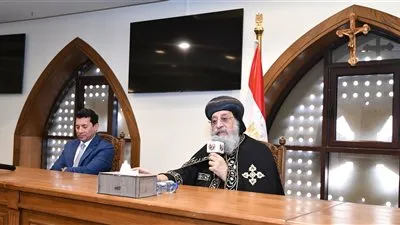 البابا تواضروس يستقبل وزير الشباب ووفد الدبلوماسية الشبابية