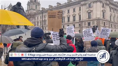 وقفة احتجاجية أمام مقر البرلمان البريطاني للمطالبة بوقف الاعتداءات على النساء في السودان