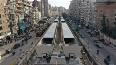 صور جوية.. تركيب كمرات المرحلة الأول من مترو الإسكندرية