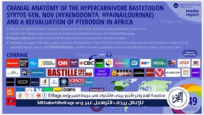 أحدث أبحاث مركز الحفريات الفقارية بجامعة المنصورة يحقق تغطية إعلامية عالمية واسعة